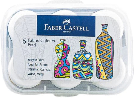 FABER CASTLE BOX OF PEARL FABRIC PAINT(6 COLORS)