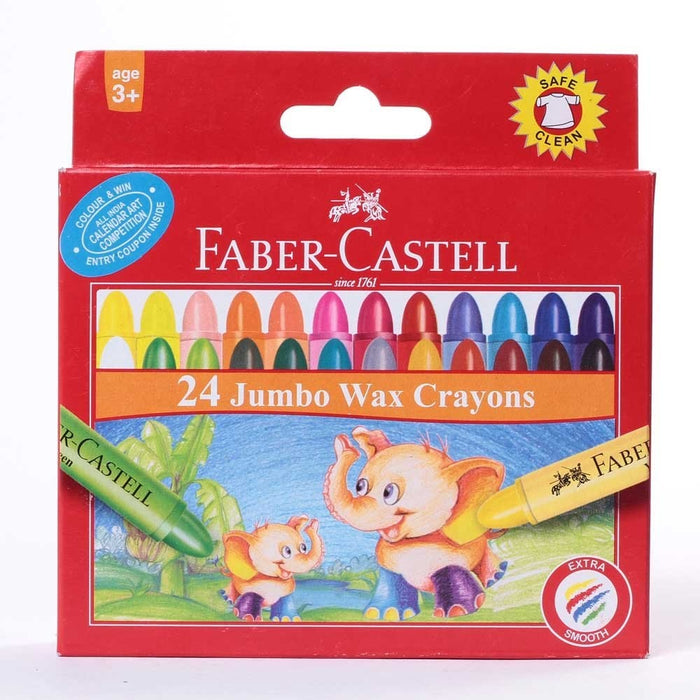 BOX OF WAX CRAYONS- FABER CASTEL (24 COLORS)