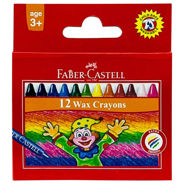 BOX OF WAX CRAYONS- FABER CASTEL(12 COLORS)