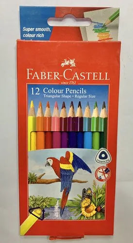 FABER CASTELL COLOUR PENCILS(12 COLOURS)