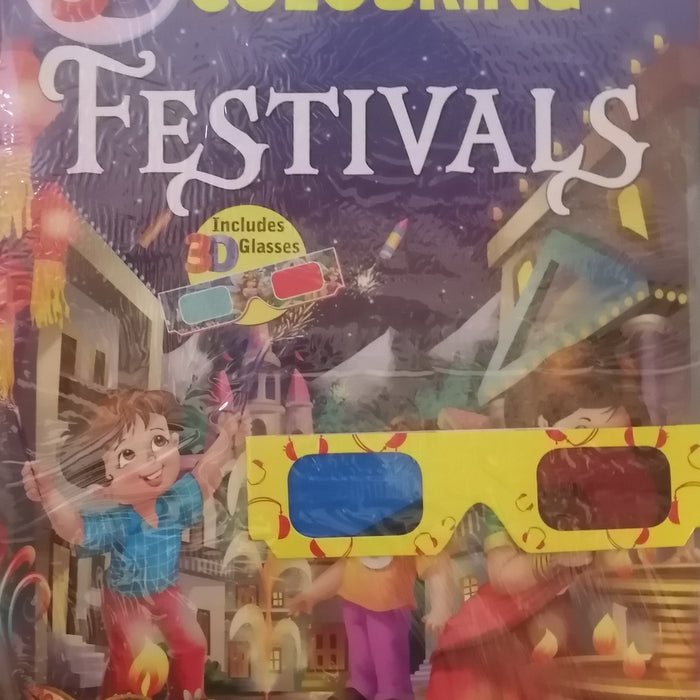 3D COLOURING FESTIVALS INCLUDES 3D GLASSES