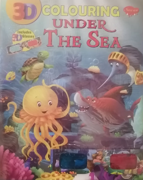 3D COLOURING UNDER THE SEA INCLUDES 3D GLASSES