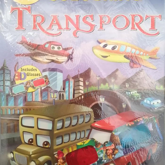 3D COLOURING TRANSPORT INCLUDED 3D GLASSES