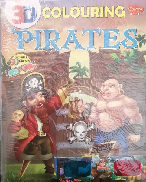 3D COLOURING PIRATES INCLUDED 3D GLASSES