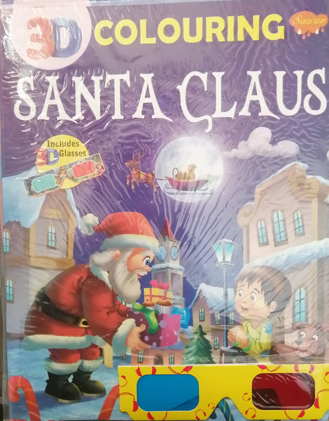 3D COLOURING SANTA CLAUS INCLUDED 3D GLASSES