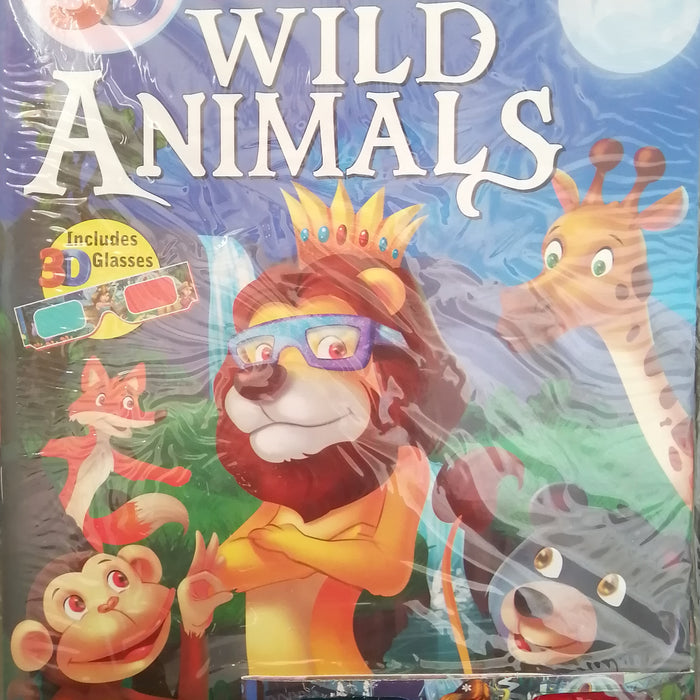 3D COLOURING WILD ANIMALS INCLUDED 3D GLASSES