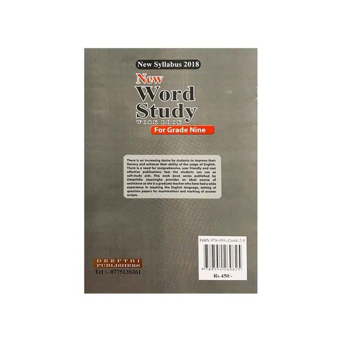 NEW WORD STUDY WORKBOOK FOR GRADE 9